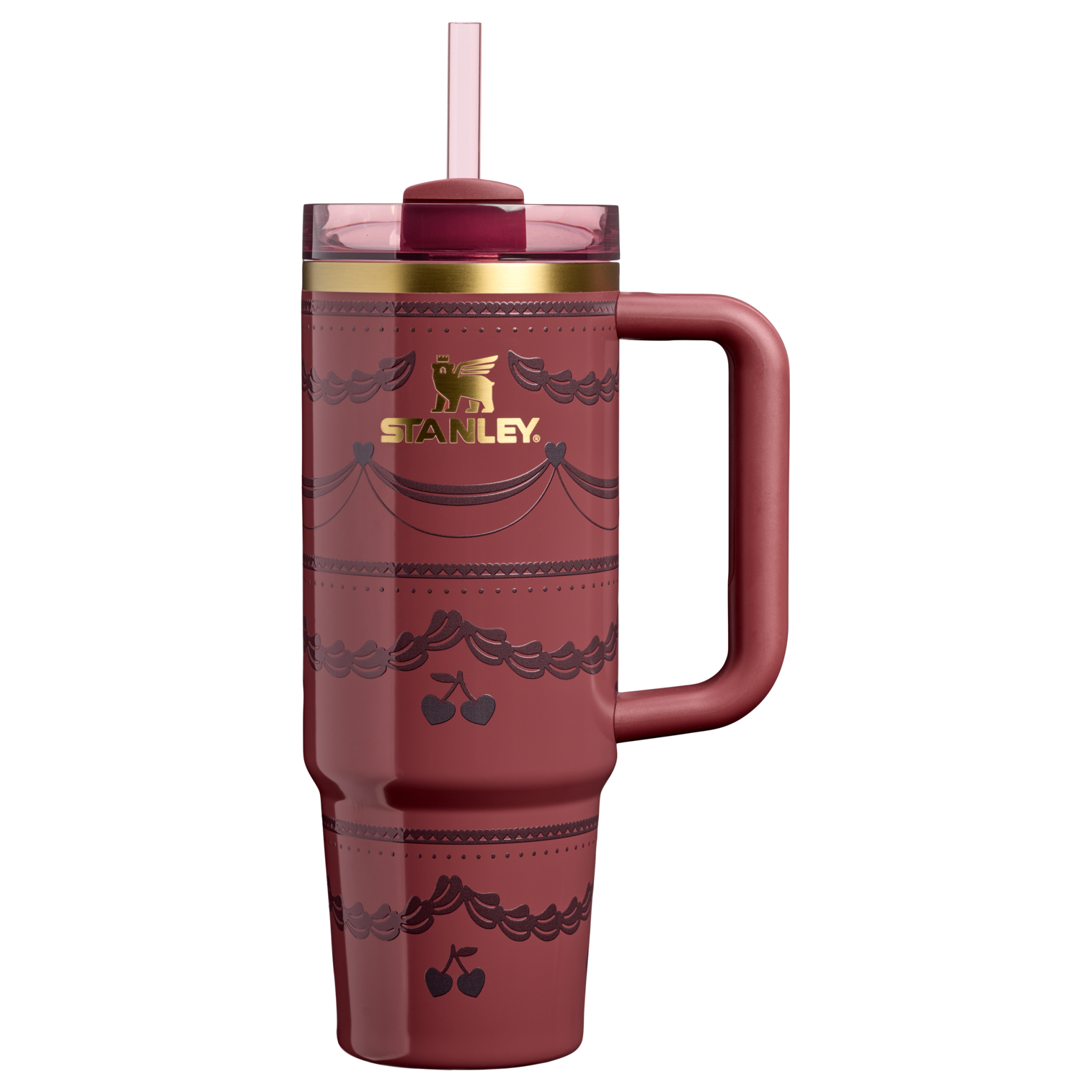 Double-Wall Vacuum The Valentine’s Day Quencher H2.0 Flowstate Tumbler D232U - 40oz Large Capacity Car-Cup Friendly Quencher - Red Velvet Cake